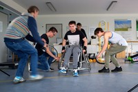 Action beim Filmdreh zu Rocky Rollstuhl Action beim Filmdreh zu Rocky Rollstuhl