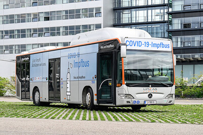 Covid-Impfbus in Linz