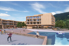 Rendering - Gmundner Seeviertel mit Hotel Rendering - Gmundner Seeviertel mit Hotel