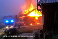 Das Holzhaus in Vollbrand Das Holzhaus in Vollbrand