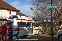 Abflug des Notarzthubschraubers Abflug des Notarzthubschraubers