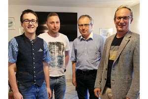 v.l.n.r. Patrick Exenschläger, Gerald Reiter, Bezirksparteiobmann LR Bgm. Ing. Wolfgang Klinger und Tilmann Schoberansky v.l.n.r. Patrick Exenschläger, Gerald Reiter, Bezirksparteiobmann LR Bgm. Ing. Wolfgang Klinger und Tilmann Schoberansky