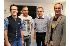 v.l.n.r. Patrick Exenschläger, Gerald Reiter, Bezirksparteiobmann LR Bgm. Ing. Wolfgang Klinger und Tilmann Schoberansky v.l.n.r. Patrick Exenschläger, Gerald Reiter, Bezirksparteiobmann LR Bgm. Ing. Wolfgang Klinger und Tilmann Schoberansky