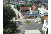 Baustelle vor dem LKH Kirchdorf Baustelle vor dem LKH Kirchdorf