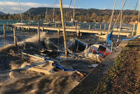 Enormer Sturmschaden auch auf dem Wasser Enormer Sturmschaden auch auf dem Wasser