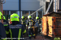 Löscharbeiten an der Filteranlage Löscharbeiten an der Filteranlage