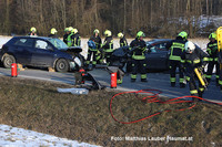 Einsatzkräfte an der Unfallstelle Einsatzkräfte an der Unfallstelle
