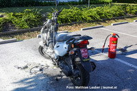 das schwer beschädigte Moped in Lambach das schwer beschädigte Moped in Lambach