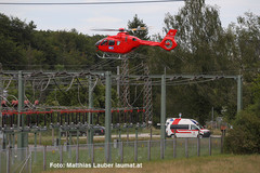Rettungshubschrauber beim Abflug Rettungshubschrauber beim Abflug
