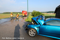 Aufräumarbeiten an der Unfallstelle Aufräumarbeiten an der Unfallstelle