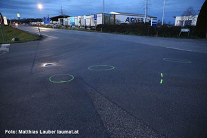 Unfallstelle auf der Rieder Straße Unfallstelle auf der Rieder Straße